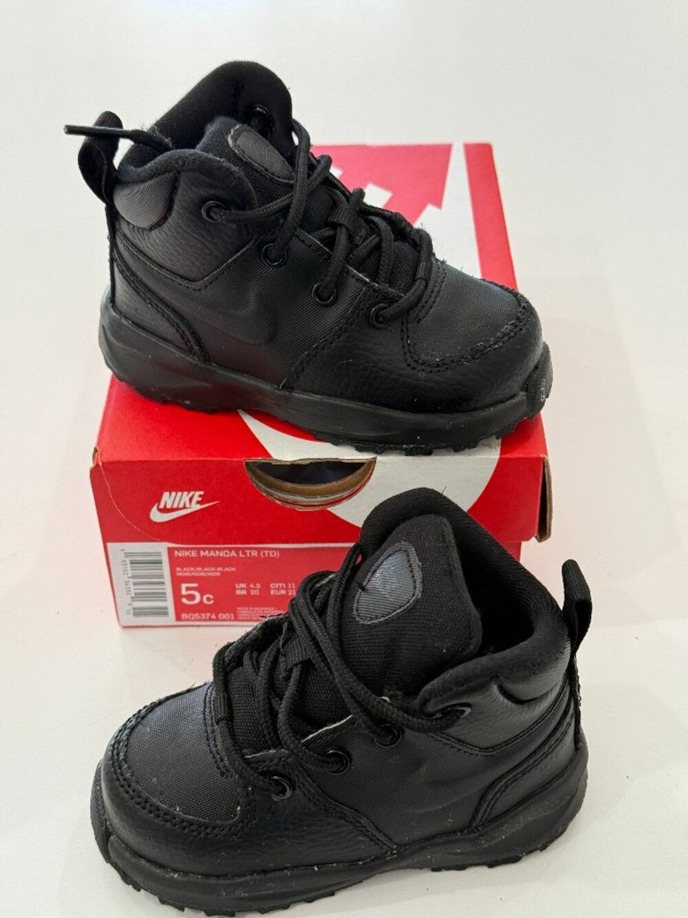 Nike Manoa LTR (TD) Black Size 5C Toddler Child Boys